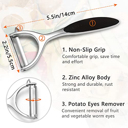 Eirpde Vegetable Peeler For Kitchen, Fruit, Carrot, Veggie, Potatoes Peeler, Y-Shaped And I-Shaped Stainless-Steel Multi-Function Set Peelers, Durable Non-Slip Handle(2-Piece) #TOP1