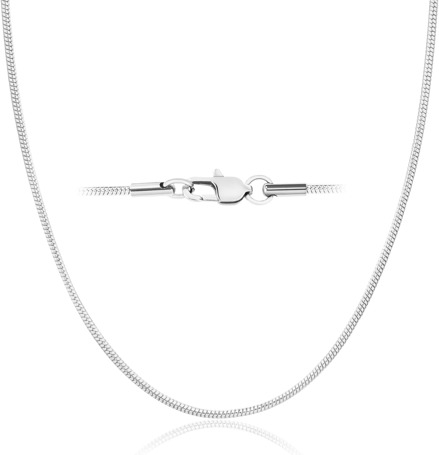 18k Gold Plated Sterling Silver Snake chain Necklace for Women, 925 Silver 1.5mm Cable Snake chain Necklace Thin & Dainty & Sturdy Wear Special Occasions & Gifts,14/16/17/18/20/22/24 Inches
