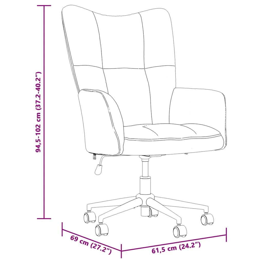 Relaxsessel Senfgelb Samt Ohrenstuhl Mit Armlehnen, 61,5 x 69 x 94,5-102 cm, schaumstoffgepolstert, 360 Grad drehbar, Rollen, höhenverstellbar