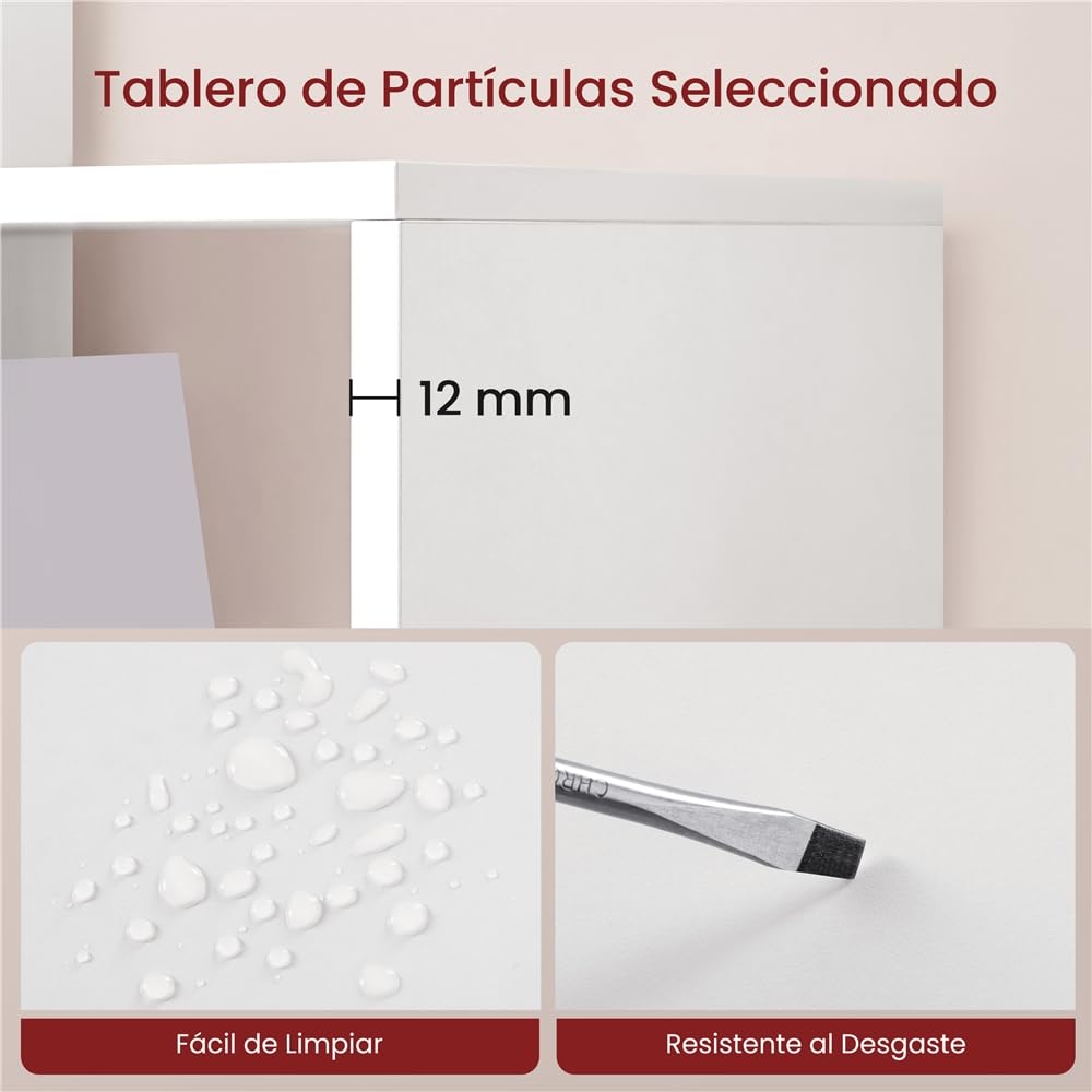 Yaheetech Estantería Librería de Pie Estantería Modular 10 Cubos | Estanteria Escalonada de Biblioteca Organizador Cubos Libreria Abierta Oficina, Salon y Estudio 128x29x128 cm Blanco