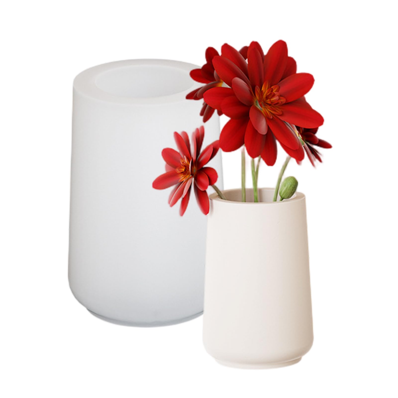 NEWFT Handcraft Round Shaped Silicone Mould for Unique Plant Pots Sturdy Cement Plaster Casting Tool Home Decoration