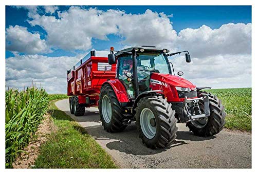 Puzzles pour Adultes 500 Pièces,Puzzles Classiques,Puzzle en Bois,Convient Aux Enfants De Plus De 10 Ans - Tracteur Rouge Conduisant Cover