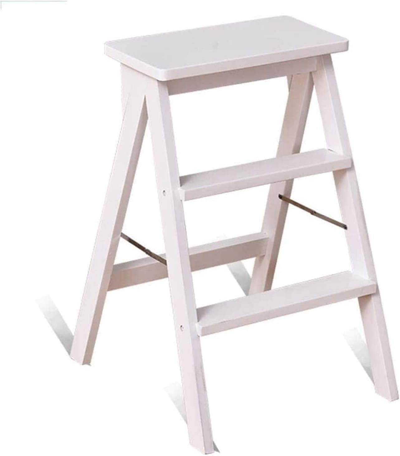 Solid Wood Folding Stool for Home Kitchen Portable and Sturdy Ladder Chair with Creative Design Dual Use Step Stool for Ascending and Sitting Thin Foldable Feat