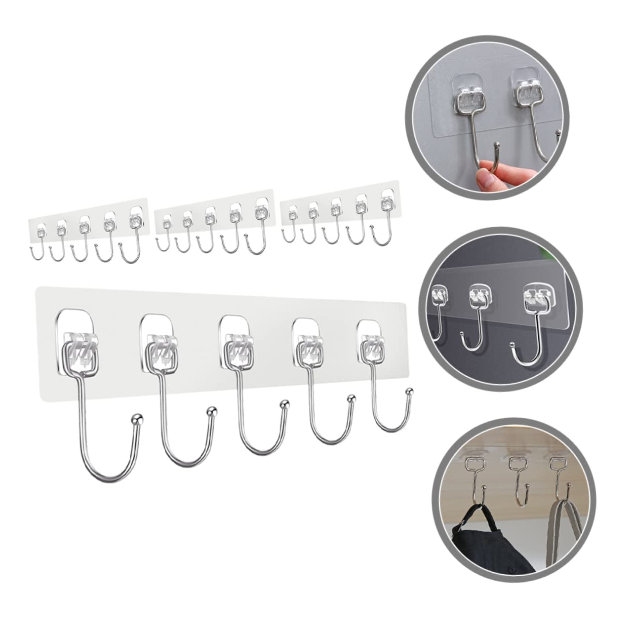 VASDEV 12 Ganchos de Pasta Fuerte, Perchas de Metal para Abrigos, Perchas de Metal para Sombreros de Alta Resistencia, Ganchos autoadhesivos para Colgar en la Pared, Colgador de almacenam