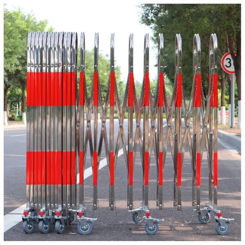 Barrière de sécurité extensible rétractable à roues pour allée et trafic