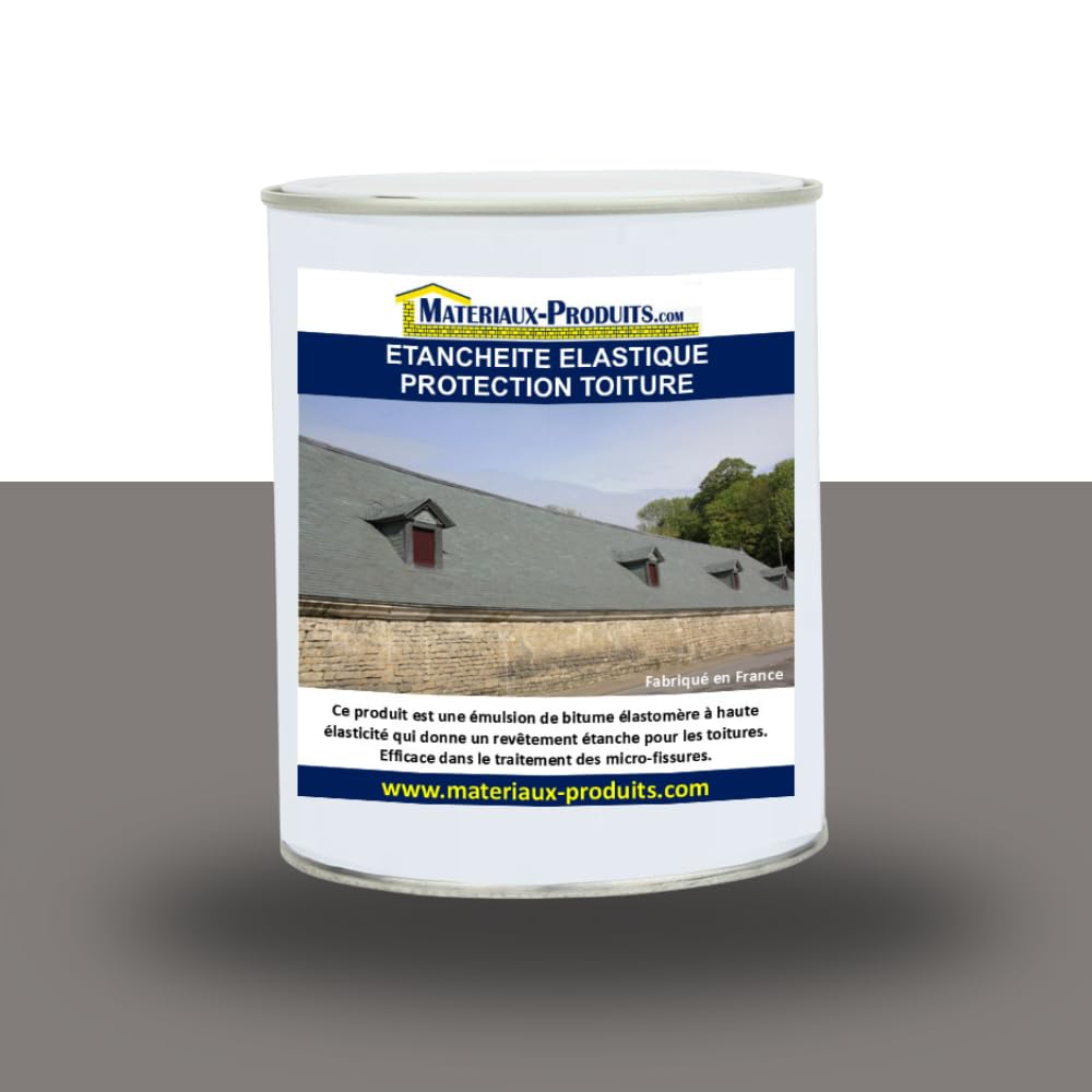 MATPRO - Étanchéité Élastique Protection Toiture - Enduit au Bitume Haute Densité - Traitement Micro-Fissures - Application Supports Souples - Gris - 5Kg