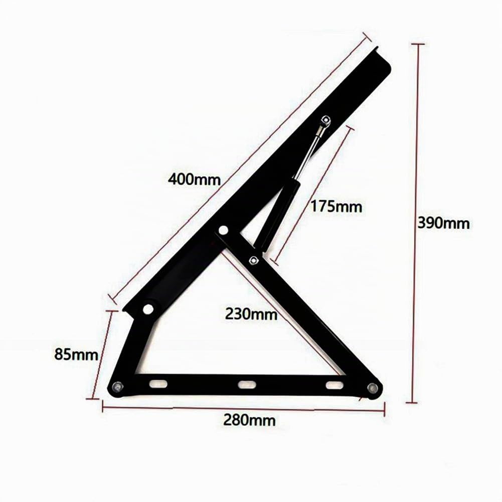 Supports pneumatiques de levage de lit, mécanisme de levage hydraulique à ressort à gaz 300 N 4,9 m pour canapé, rangement peu encombrant, bases de divan à ressorts pour projet de bricolage