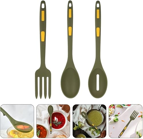 Miniatura 5 de Juego de tenedor de cocina y cuchara de silicona, tenedor para pasta, cuchara de espagueti, utensilios de cocina