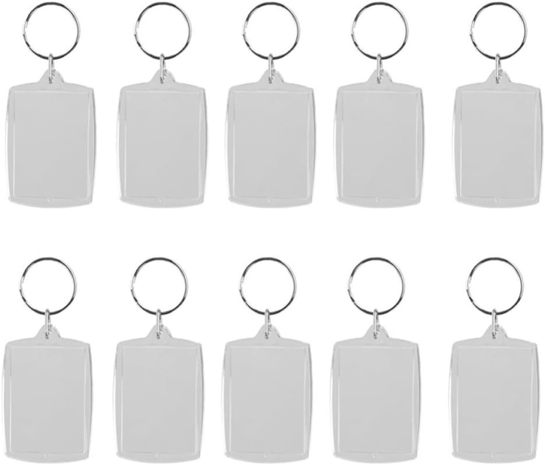 50pcs Acrylic Photo Key Chain Frame Fashionable Key Ring for Photos