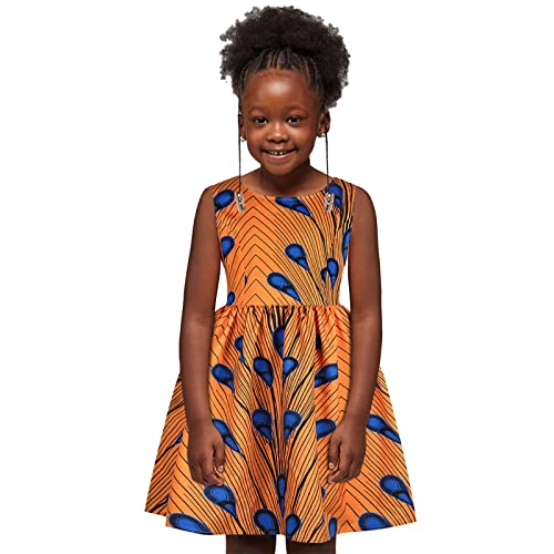Cute Kids Girls African Dress Toddler Traditional Style Print Dresses Bohemian Ethnic Sleeveless Clothes Com Dress