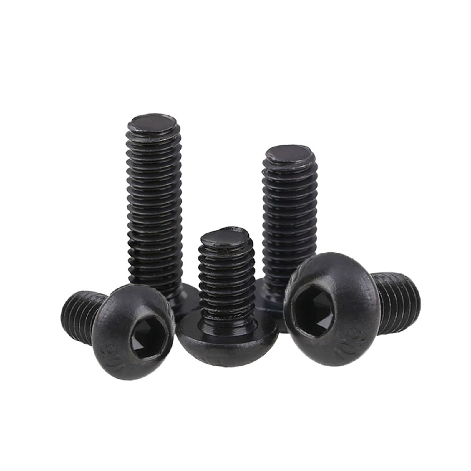 Viti a Bussola Lunga Viti a brugola Lunga, 10 Pezzi M4 M5 Lunghezza 5-50 mm bullone in Acciaio al Carbonio Nero esagono Incassato Vite a Testa Tonda Grado 10.9(40mm)