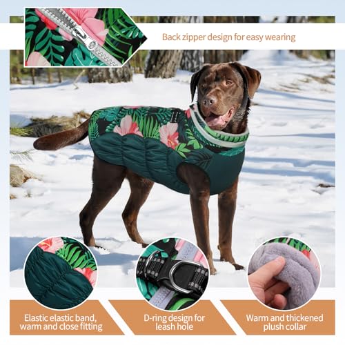 Image of Waterproof Small Dog Coat, Warm Dog Jacket with Harness Built in, XS