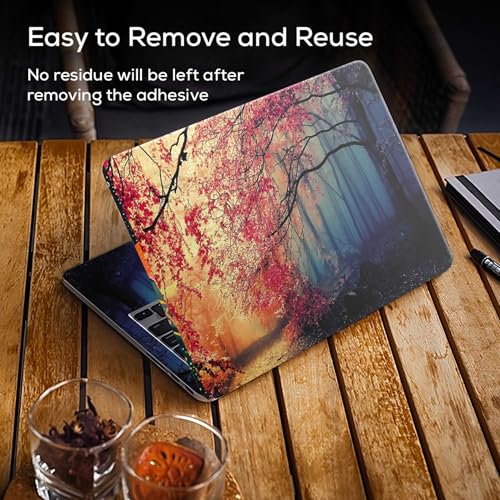 Image of Galaxsia Floral D42 Full Body Vinyl Laptop Skin /Sticker /Cover Upto 15.6 Inches Laptops Laminated-Removable-HD Quality Compatible for Hp-Dell-Sony-Lenovo-Asus etc.(15x10 Inches)
