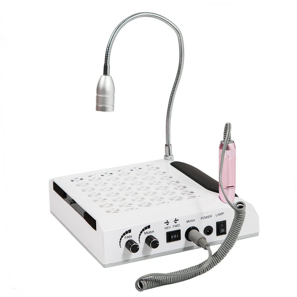 Juego de aspiradora para manicura 4 en 1, fresadora de uñas, lámpara LED, máquina de uñas, aspiradora de uñas, 30000 rpm