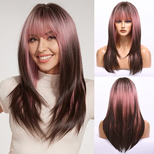 HAIRCUBE Parrucche Lunghe Lisce per Donna