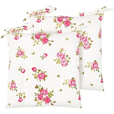 Set of 2 Floral Print Seat Pads Cover