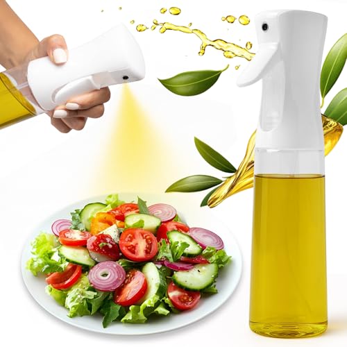 Pulverizador aceite de oliva 300 ML - Libre de BPA certificado - Aceitera Spray - Dispensador Aceite Spray Antigoteo - Spray Aceite para Cocinar y Freidora de Aire para Ensalada, Barbacoa, Hornear.