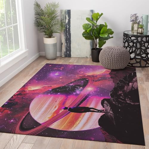 Tapis cyberpunk violet apocalyptique lavable 100x150cm pour salon - 2