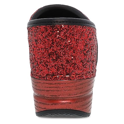 Image of Dansko Professional Glitter Slip-On Clogs for Women - Rocker Sole and Arch Support for Comfort - Shiny and Stylish Glitter Uppers