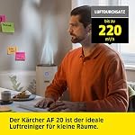 Kärcher Luftreiniger AF 20, Luftdurchsatz: 220m³/h, Raumgröße - 20-40 m², beseitigt 99,95% der Partikel bis zu 0,3μm wie Feinstaub, Aerosole, Allergene & Gerüche, Automatik-Funktion, Timer, Nachtmodus – Bild 2