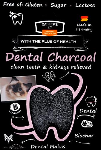 QCHEFS-Dental-Charcoal-for-Cats--Two-Month-Supply-Food-Topper-After-Meal-Licking-Treat-Oral-Health-Snack-with-Amino-Acids QCHEFS Dental Charcoal for Cats–Two Month Supply Food Topper After Meal Licking Treat Oral Health Snack with Amino Acids