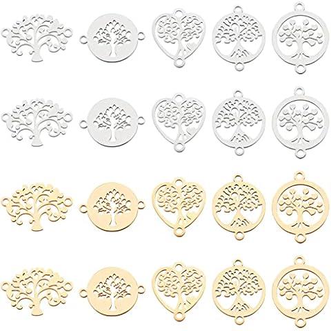 BENECREAT 20 piezas de acero inoxidable del árbol de la vida Cover
