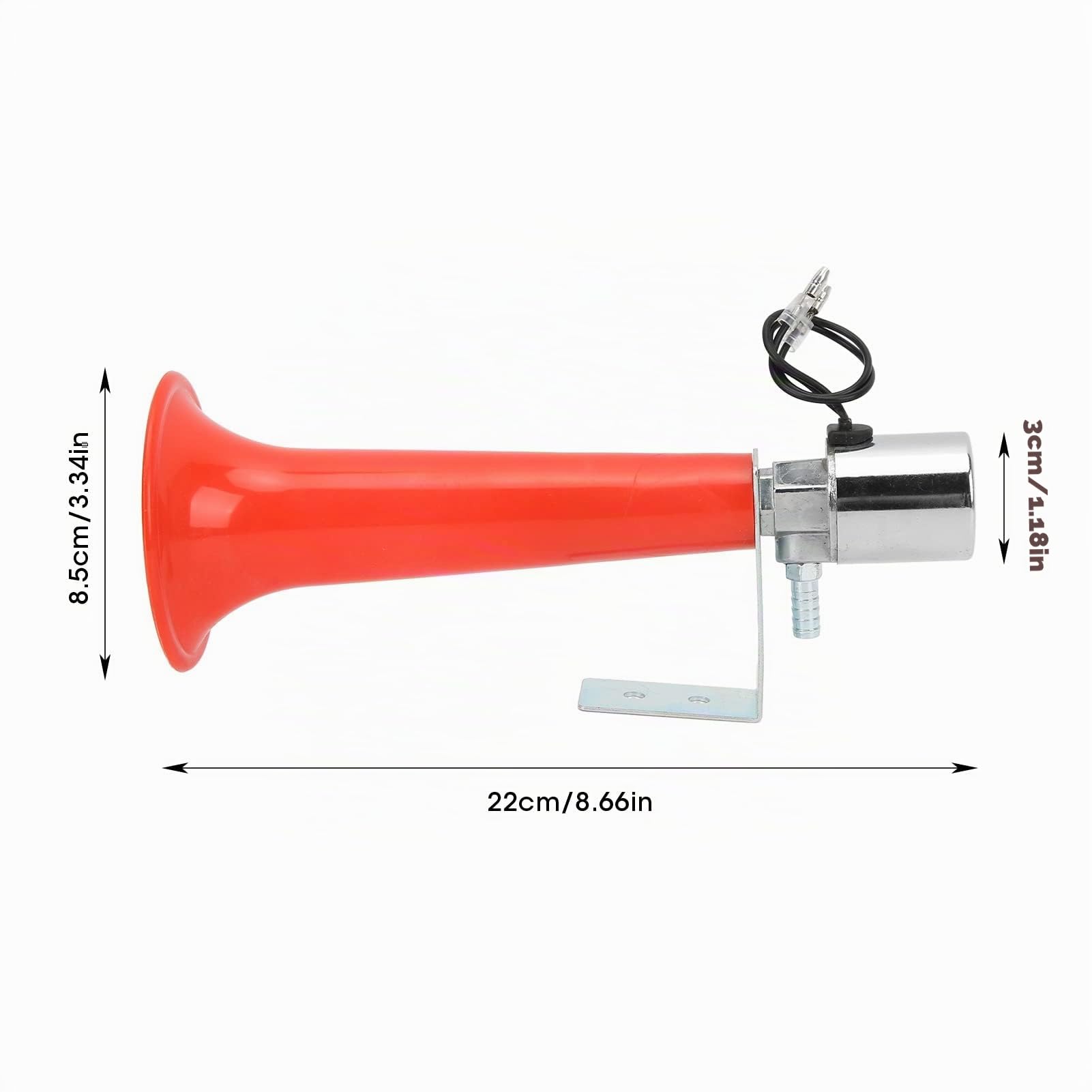 Tbest Ar Horn Clacson, Corno Fischietto Turco 12V, 24V Trombe D'Aria per Camion, 180DB Tromba Ad Aria Rossa Universale 12V / 24V Clacson a Pressione per Roulotte per Auto Camion SUV Motociclette