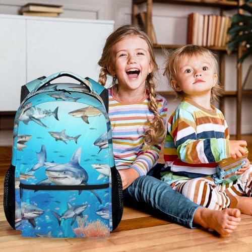Shark Backpack for School - 17 Inch Large Capacity Backpacks for Kids - Boys Bookbag for Kindergarten2