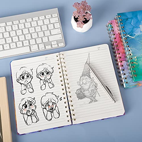 Eoout 3 Pack A5 Spiral Notebook, Hardcover Spiral Journal, 5.5 X 8.3 Inches, 100Gsm Thick Paper, 80 Sheets College Ruled, For School Office Home Gifts #TOP4