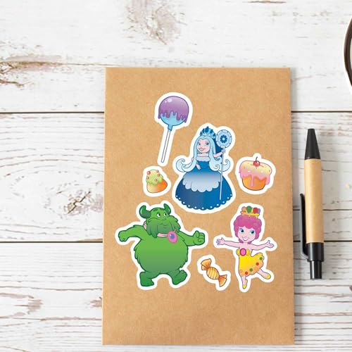 Image of Hasbro Candy Land Adhesive Vinyl Decals - Fun Candy Land Stickers with Princess Lolly, Mr. Mint, and Queen Frostine, 1 Pack (7 Count)