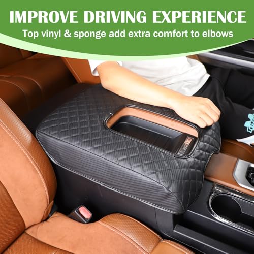 LLKUANG Car Center Console Armrest Cover Pad Fit for Toyota Tundra 2007-2021 Waterproof Leather Seat Armrest Box Cushion Pad Protector (Carbon Fiber Texture) by LLKUANG - Image 7