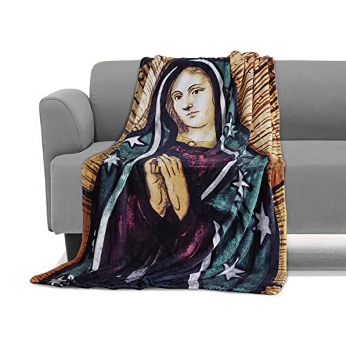 Image of Elegant Comfort Lightweight Printed Throw Blanket- All Season, Ultra Soft, Cozy and Plush- Decorative Throw Blankets, Perfect for Lounging, 50 x 70 inches, Mary, Throw Blanket