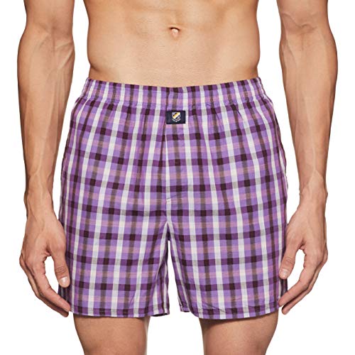 Image of Amazon Brand - House & Shields Men's Cotton Regular Checkered Boxer Shorts (Pack of 3) (HSMHBOXCH01 Multicolor-04 L)
