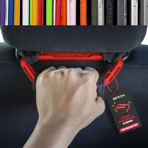 GPCA GP BackGrip Pro Headrest Handle for Cars, Jeeps, Trucks, and More, Back Seat Grab Handles and Hand Grips, Patented Jeep Accessories and Car Accessories Easy to Install (2-Pack, Fire-Cracker Red)