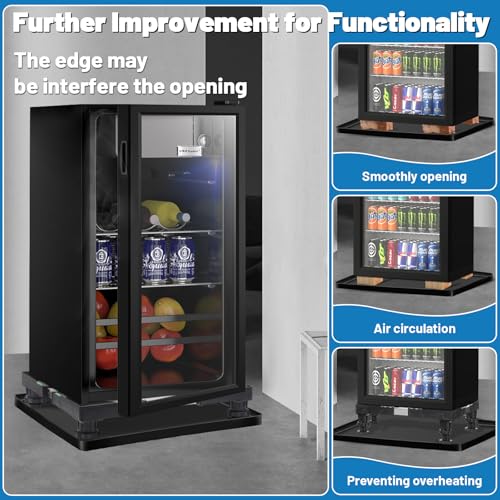 Image of Nefish Mini Fridge Stand with 23.6 inch x 23.6 inch x 0.8 inch Silicone Drip Tray with Raised Edge Mini Refrigerator Stand with Mat Portable Washer and Dryer Pedestal
