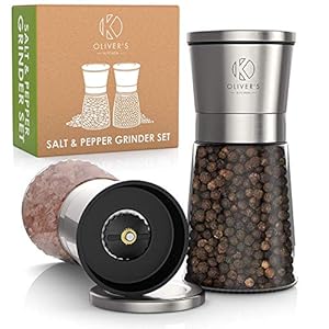 Oliver’s Kitchen Salt & Pepper Mill Set – 2x Premium Kwaliteit Keramische Grinders – Gemakkelijk te vullen en te…