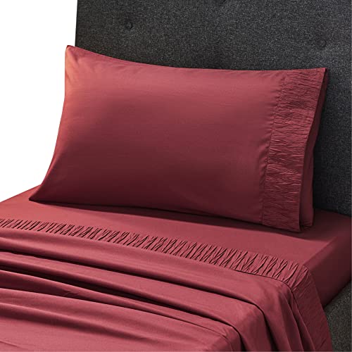 Bedsure Twin XL Bed Sheets Set for College Dorm Burgundy - Soft 1800 Bed Extra Long Twin Sheets, 3 Piece XL Twin Sheets
