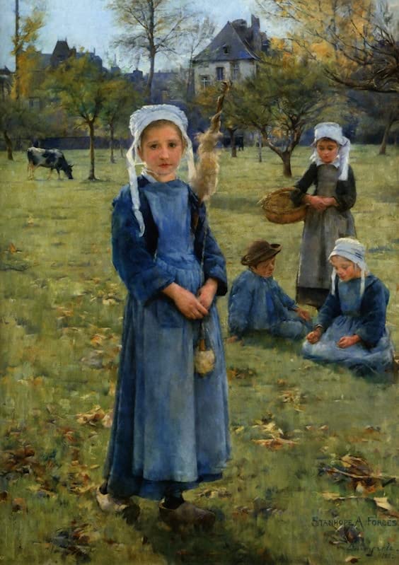 Impression sur toile le verger de Stanhope Forbes pour déco murale élégante