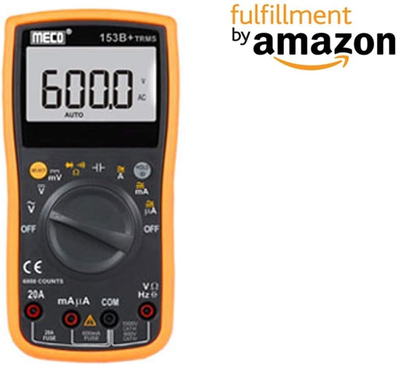 Meco Digital Multimeter for Technicians and electrician in electrical, power, energy, industries, labs, RND, manufacturing setup, HVAC Along with Factory Calibration Certificate Model: 153B+