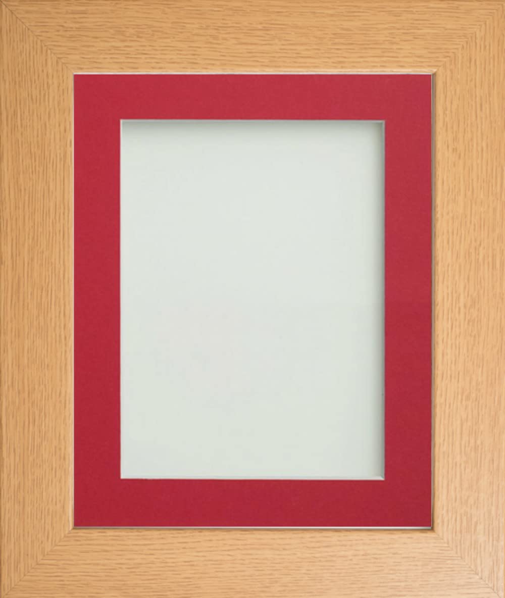 Frame Company Watson Beech Picture Photo Frame fitted with Perspex, 36x24 inch with Red Mount for image size 30x20 inch