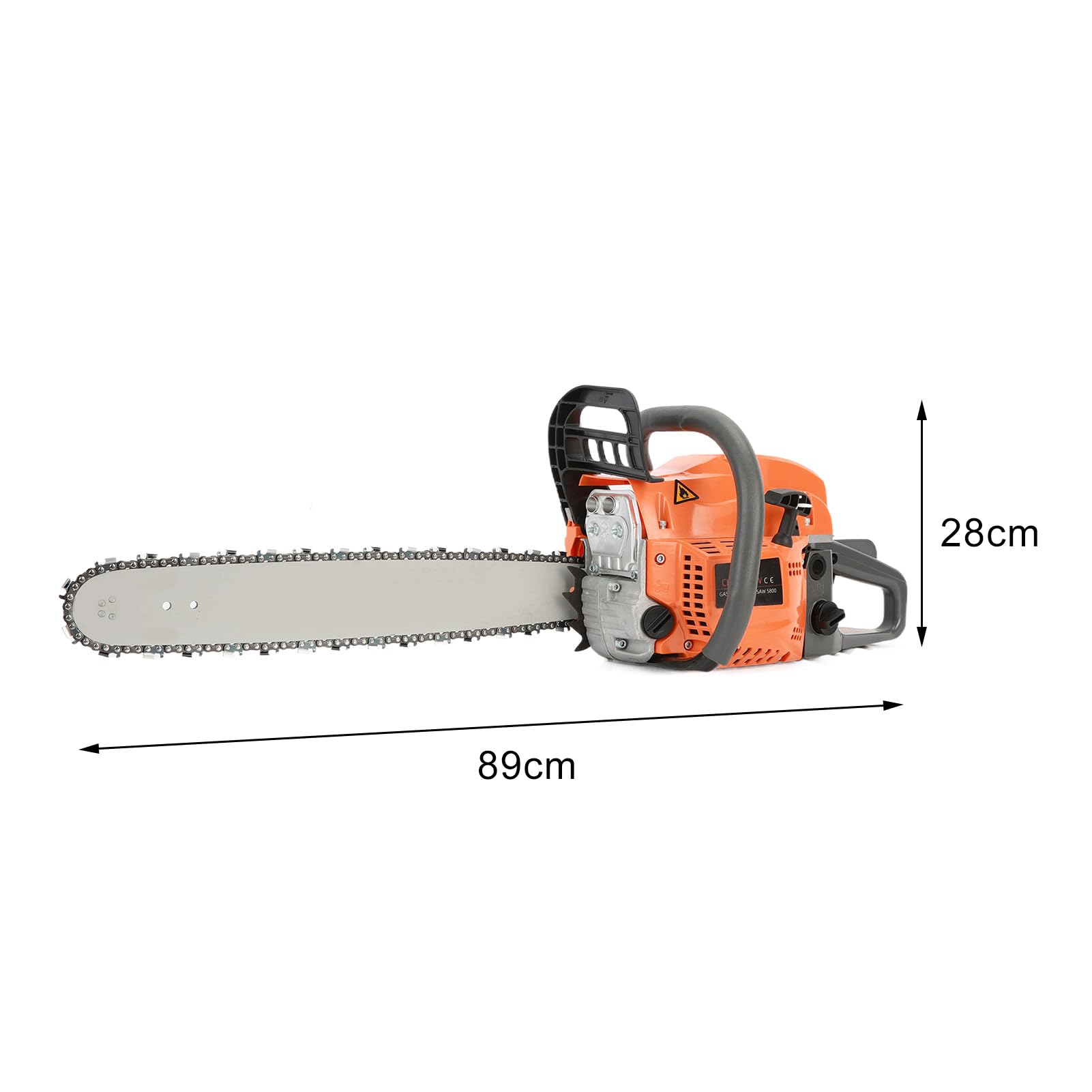 Motosierra de gasolina de 58 cc, 20 pulgadas, multifuncional, de alta potencia, de corte rápido, sierra de gas que ahorra trabajo, máquina de madera de corte manual, suministros de jardín (58 cc 20