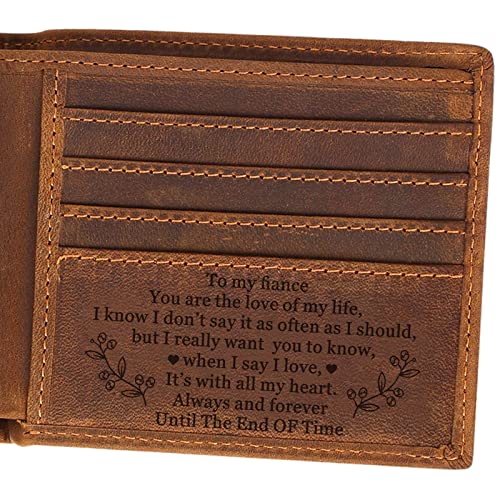 Fodiyaer Engraved Mens Wallet, Personalized Leather Wallet for Men, Fiance, Lover, Speical Gift for Birthday, Anniversary, Valentine - Image 3