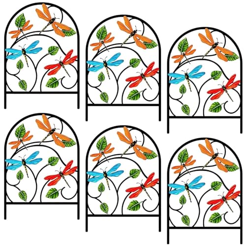 Valla de jardín para arriates, valla en forma de arco, como barrera para animales en exteriores, 6 piezas, borde de jardín y paisajismo, para exteriores, jardín, patio, paisajismo, césped, patio