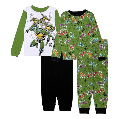 Nickelodeon boys 4-piece Snug-fit Cotton Pajama Set Soft & Cute for Kids TMNT DUDES 6