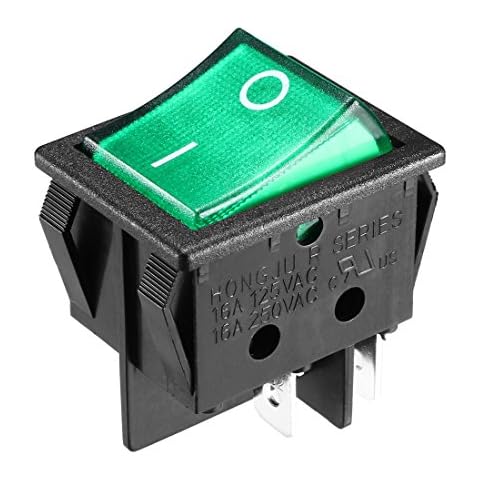 Sourcingmap 4P On/Off Green LED Rocker Switch Cover
