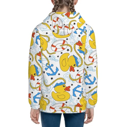 Ducks and Anchors Kid Hoodies Boys Zip Up Sweatshirts Girls Pullover with Pocket 5