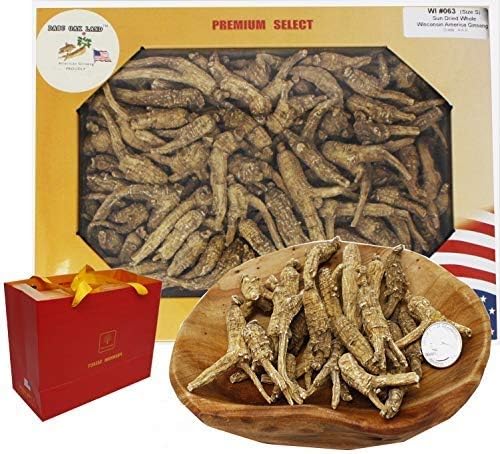 DABC OAK LAND 1LB453gm 8OZ227gm 8OZ*2453gm Wisconsin American Farmed Ginseng Root Whole              Cultivated Wisconsin American Ginseng W1 063#, 1
