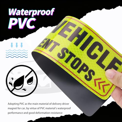 Image of 2PCS Reflective Delivery Driver Magnet for Car,Eye-catching Frequent Stops Car Magnet as Delivery Driver Accessories,Waterproof Deliveries Magnetic Cars Sign Cars Accessories