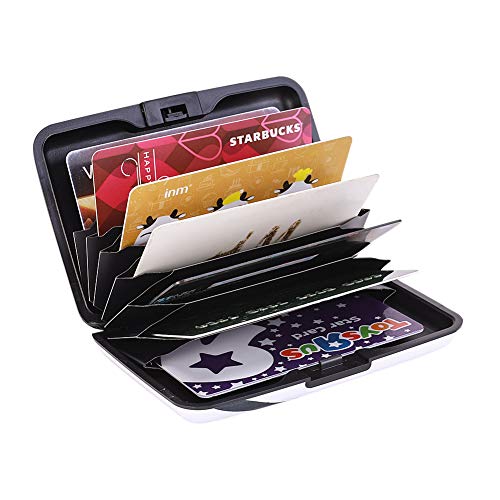 Image of Elfish Mini RFID Aluminum Wallet Credit Cards Holder Business Card Case Metal ID Case for Men Women (Peach blossom)