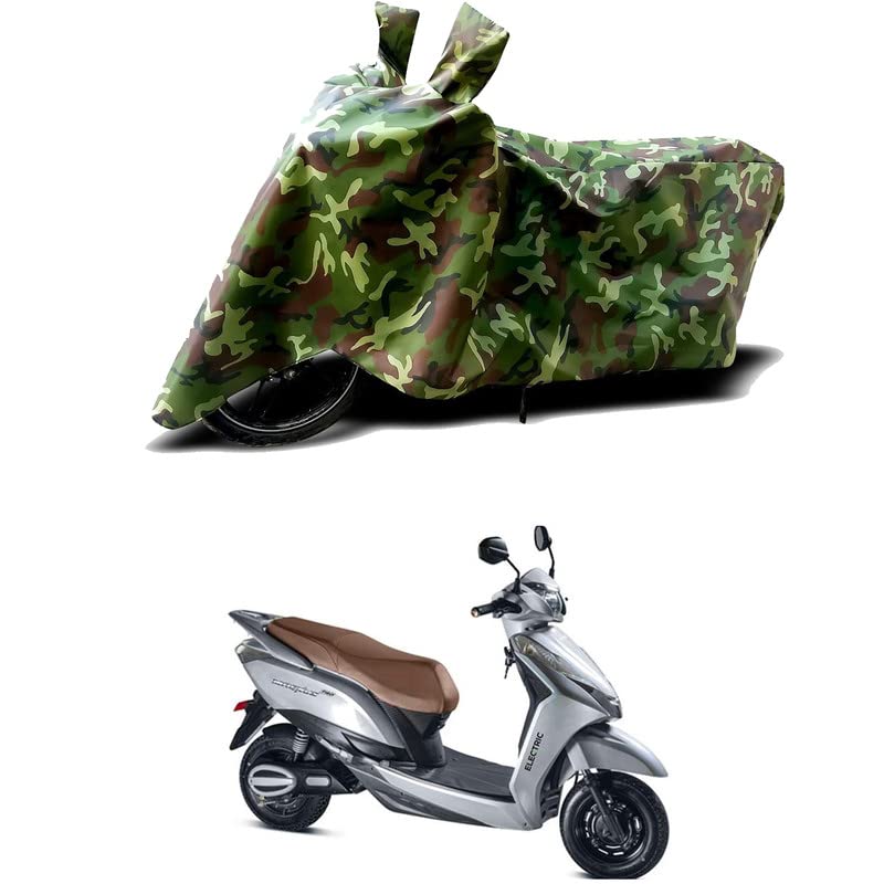 Image of 100% Water Resistant Full Bike Scooty Two Wheeler Body Cover Compatible For Ampere Magnus Pro /UV-Rays /Heat Protection /Birds Dropping /Scratchproof /Dust proof /Waterproof /All Varient[Green MJ]